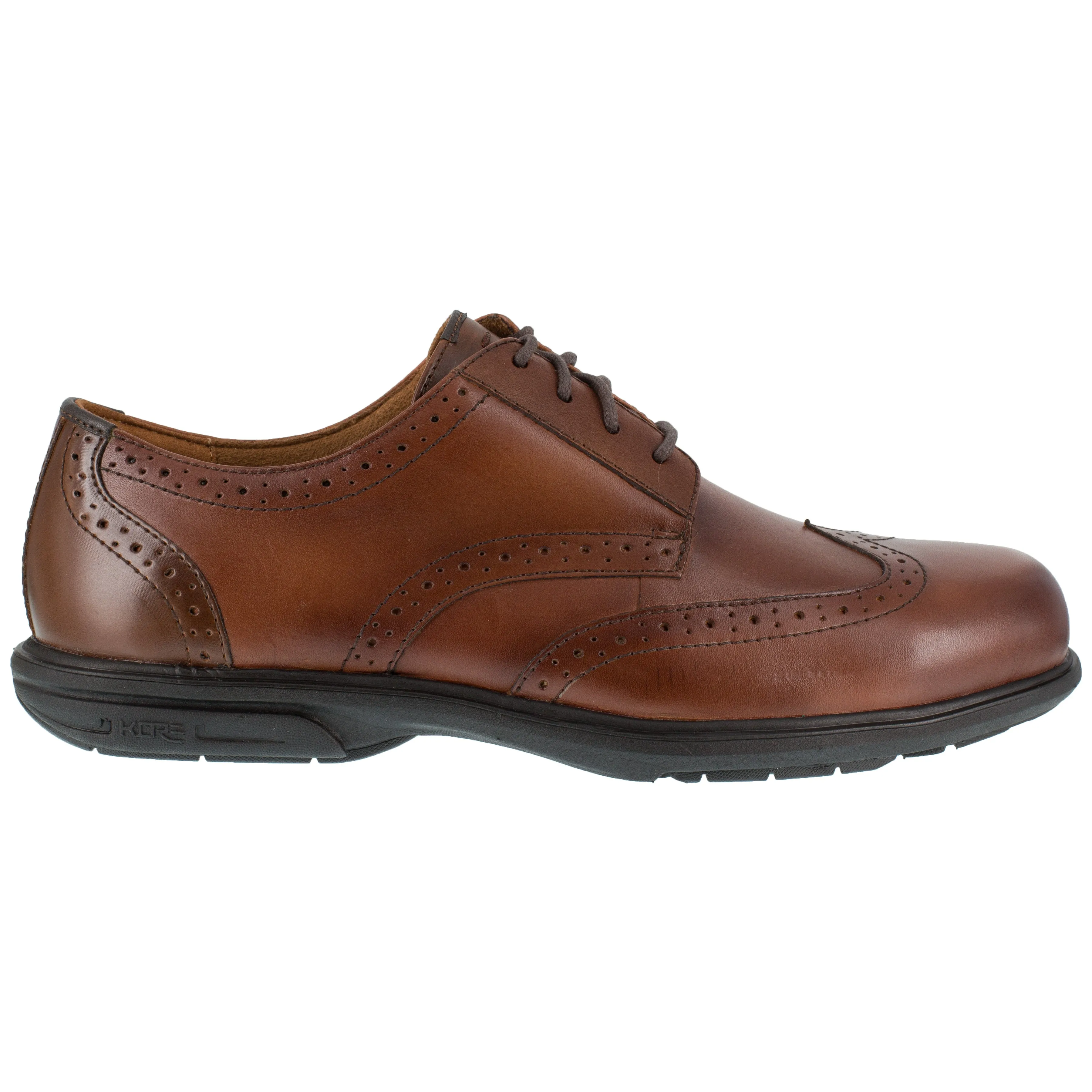 Florsheim Men's Loedin Steel Toe Wing Tip Work Shoe - Brown - FS2023