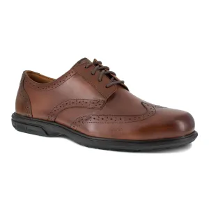 Florsheim Men's Loedin Steel Toe Wing Tip Work Shoe - Brown - FS2023
