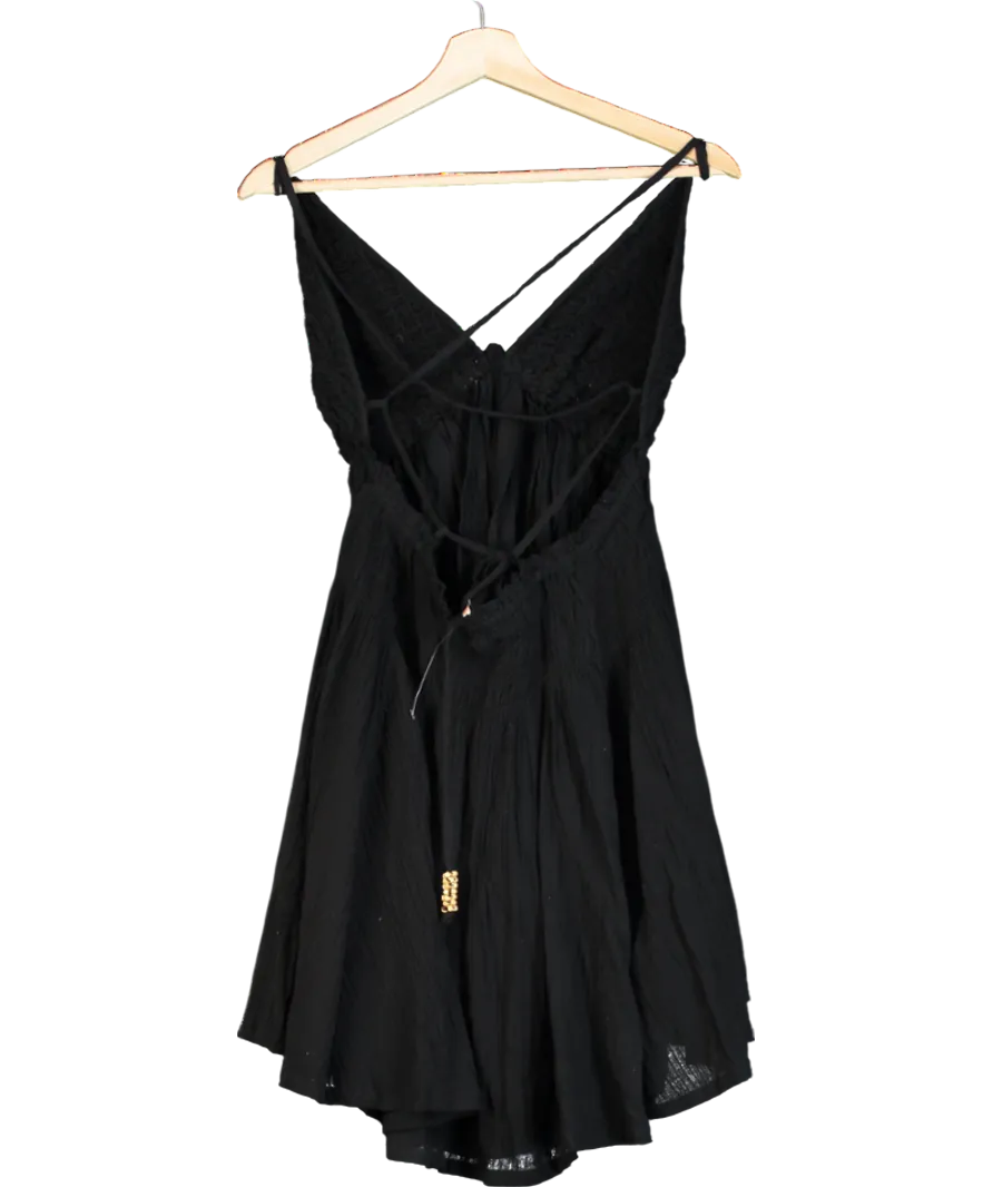 Free People Black Blissful Breeze Mini Dress UK L