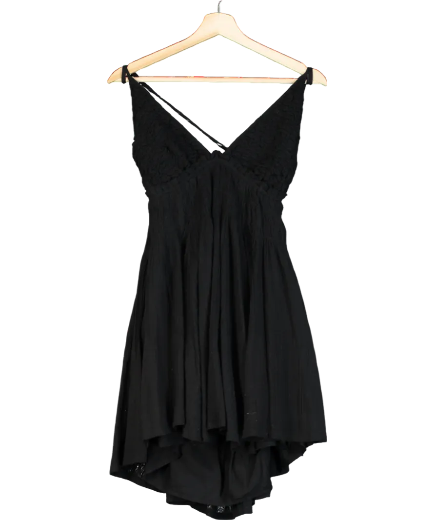 Free People Black Blissful Breeze Mini Dress UK L
