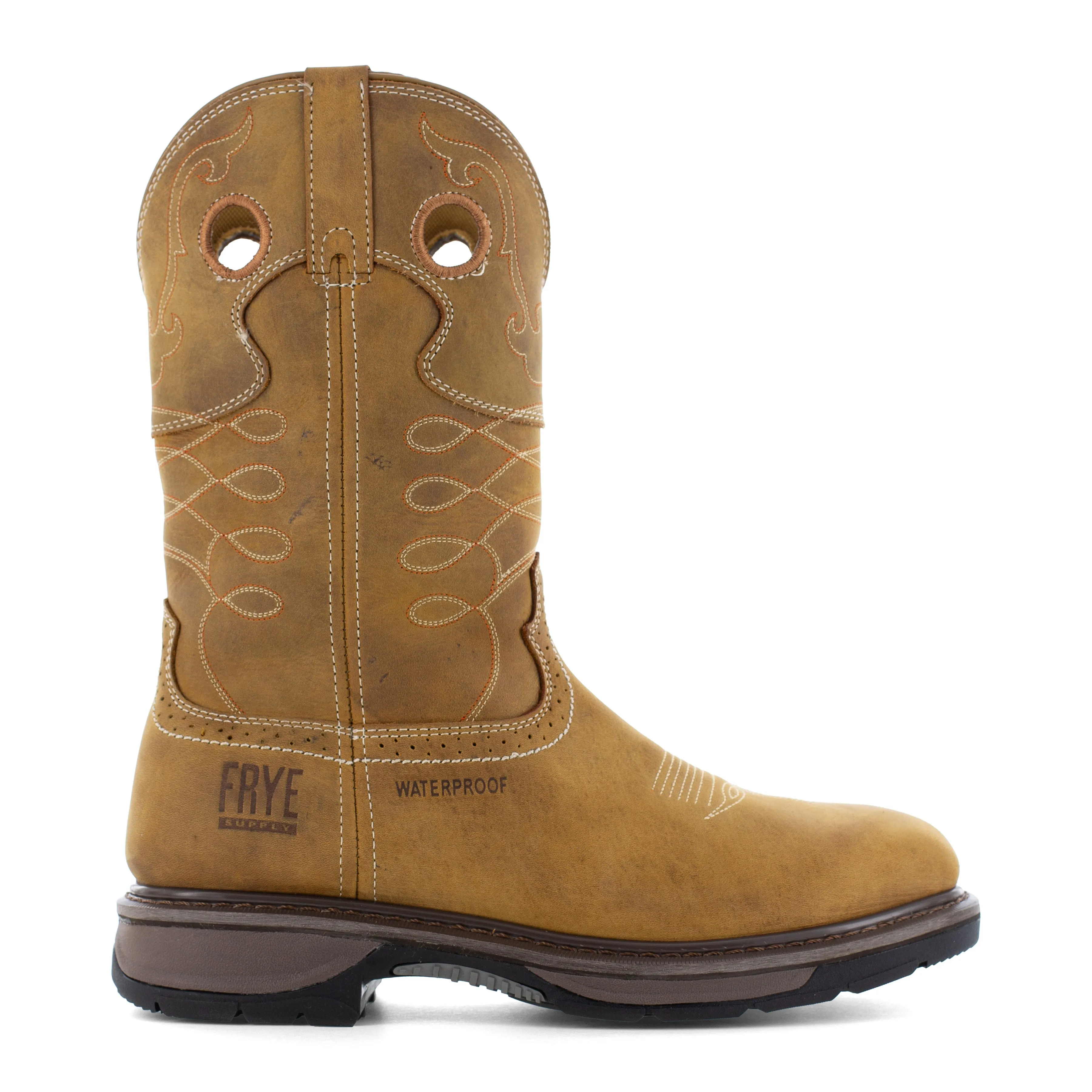 Frye Supply Men's Crafted 10" Steel Toe Waterproof Western Work Boot - Tan - FR40103