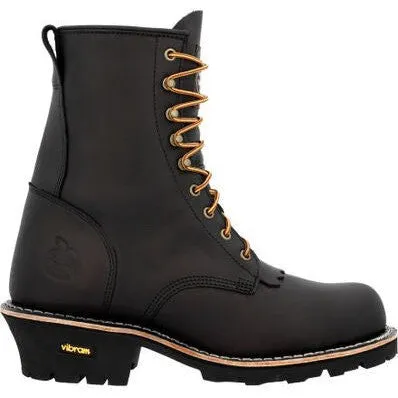 Georgia Men's Forestry 8" Soft Toe Logger Work Boot- Black- GB00648