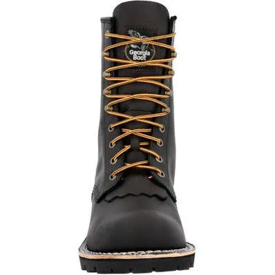 Georgia Men's Forestry 8" Soft Toe Logger Work Boot- Black- GB00648