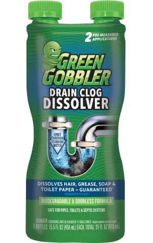 Green Gobbler DISSOLVE Liquid Hair & Grease Clog Remover / Drain Opener /Cleaner