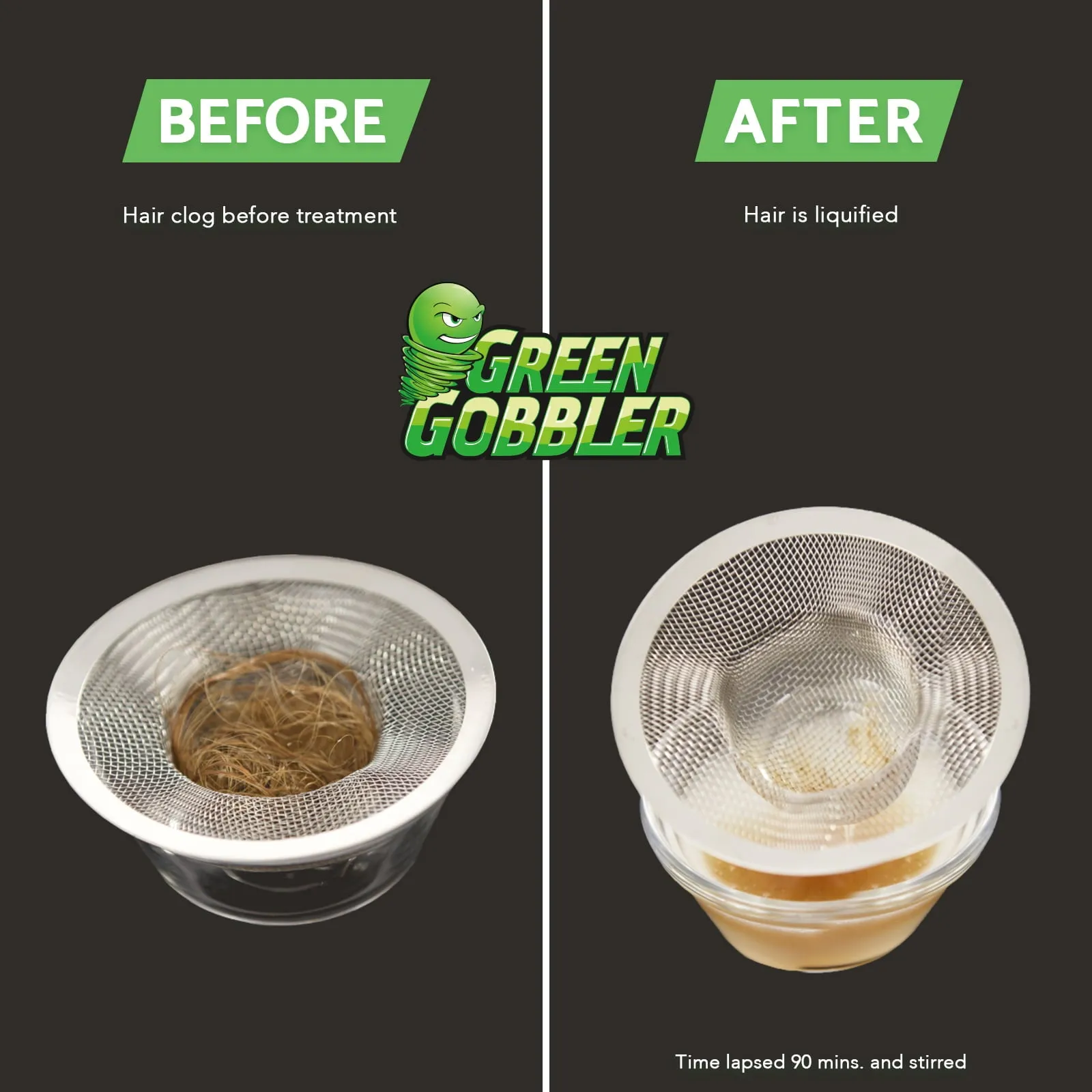Green Gobbler DISSOLVE Liquid Hair & Grease Clog Remover / Drain Opener /Cleaner