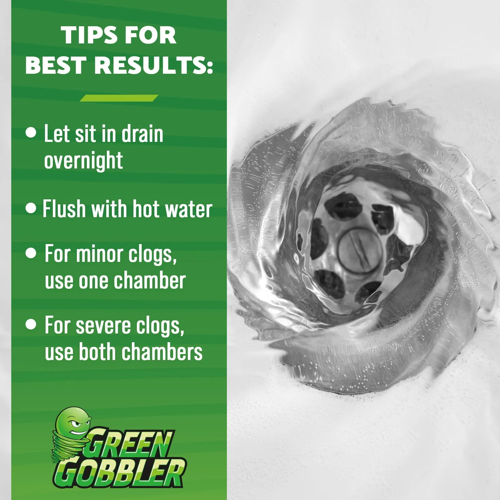 Green Gobbler DISSOLVE Liquid Hair & Grease Clog Remover / Drain Opener /Cleaner