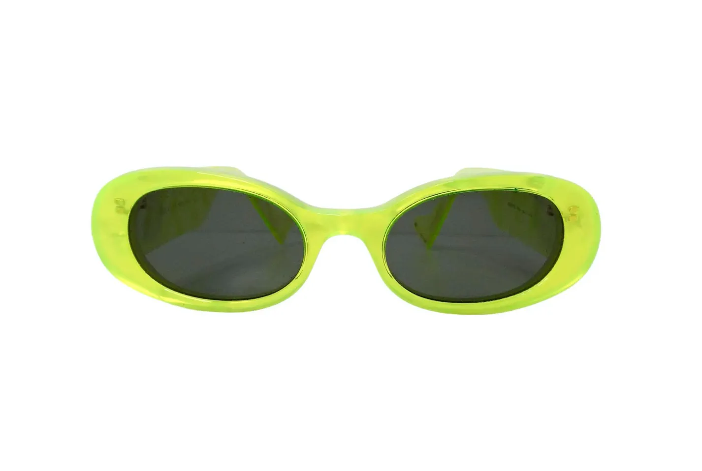 Gucci Fluorescent Neon Yellow Acetate Rectangular Tinted Sunglasses