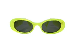 Gucci Fluorescent Neon Yellow Acetate Rectangular Tinted Sunglasses