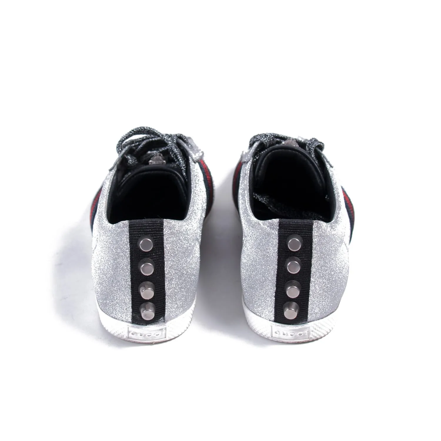 Gucci Glitter Web Sneaker With Studs