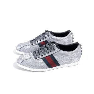 Gucci Glitter Web Sneaker With Studs