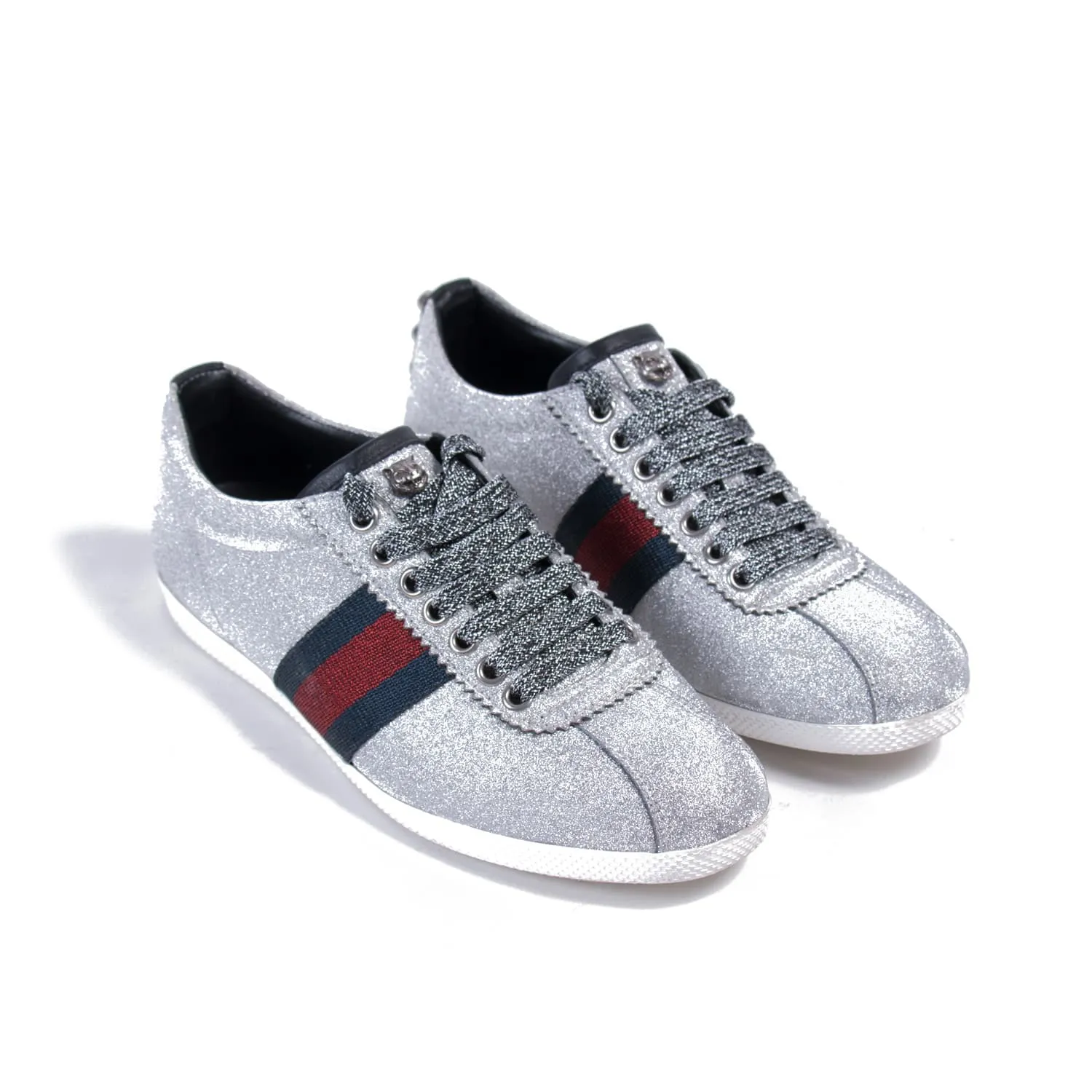 Gucci Glitter Web Sneaker With Studs