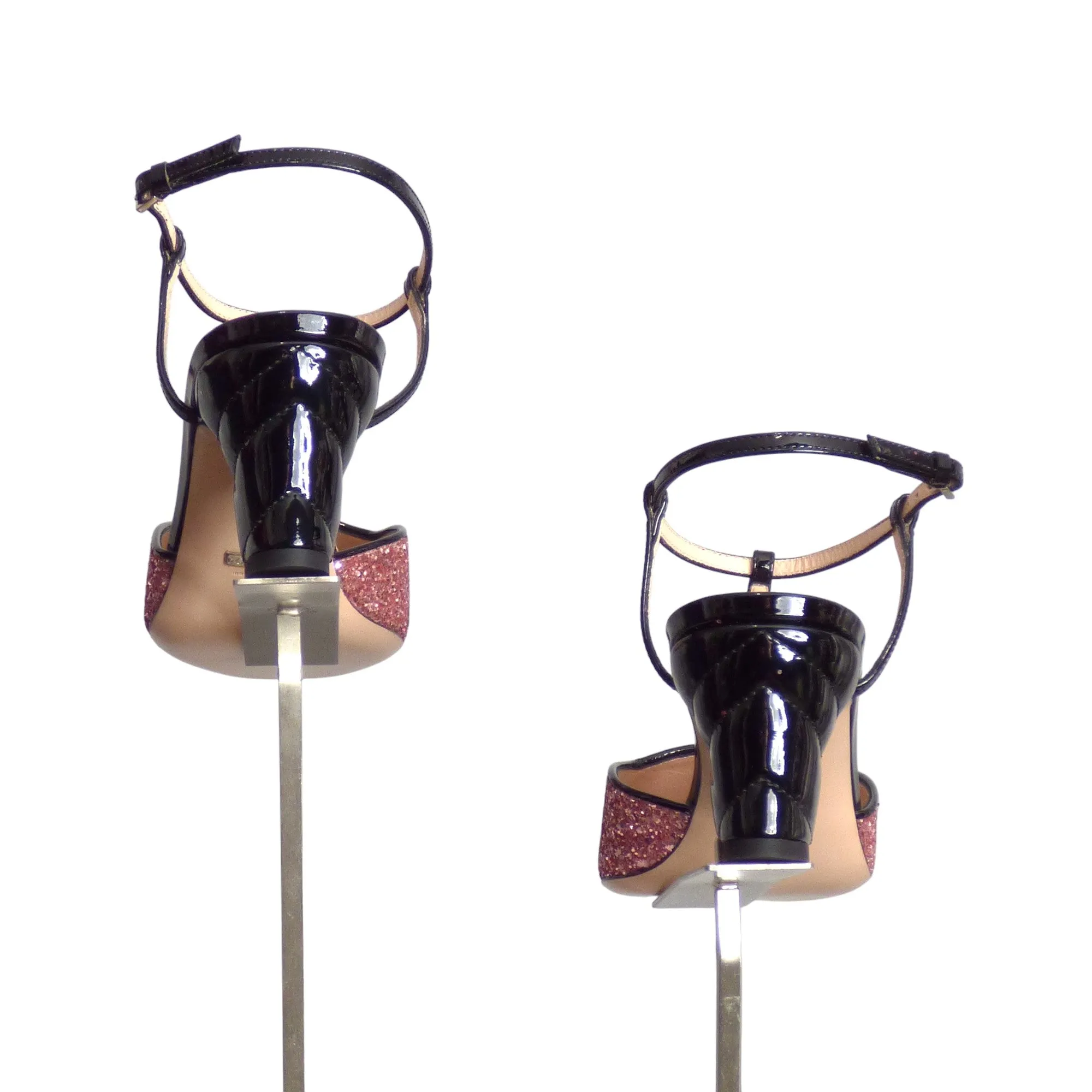 GUCCI- NIB T-Strap Glitter Sandals, Multiple Sizes Available