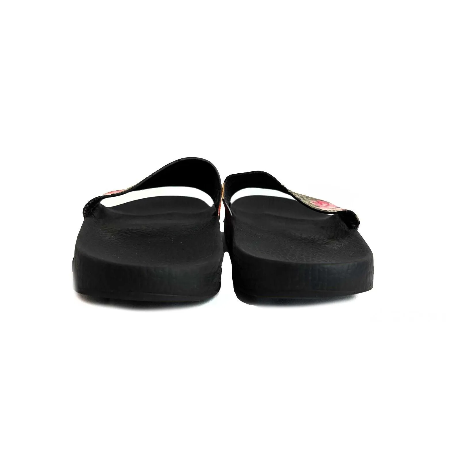 Gucci Women's Flora Bloom Supreme Print Slides Sandal Pink Black 39 US 9