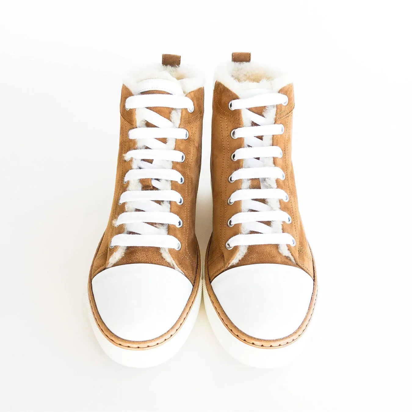 Hermes Jimmy Camel Shearling Sneakers 39 or 9 or 8.5