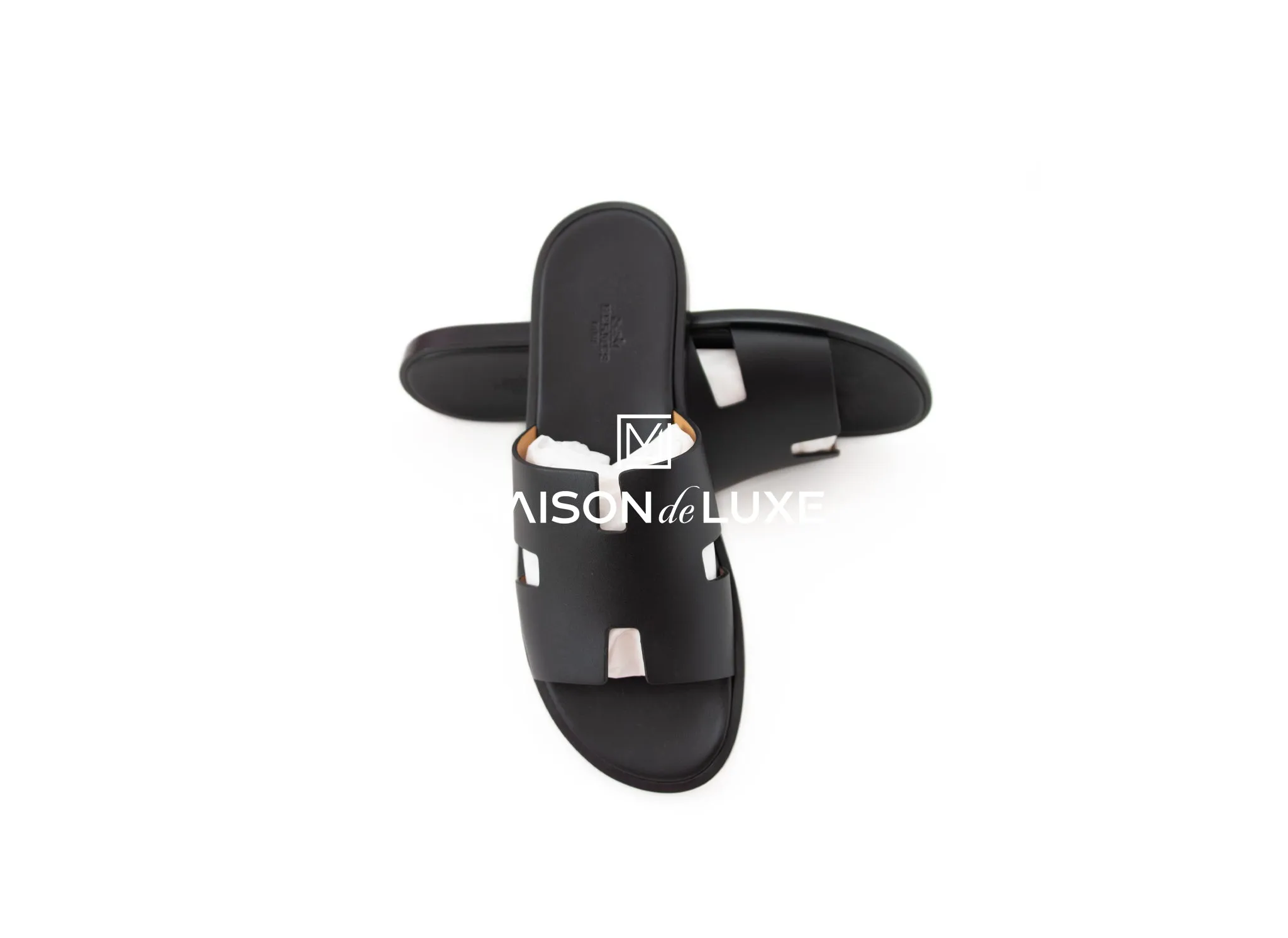 Hermes Men's Black Izmir Sandal 44