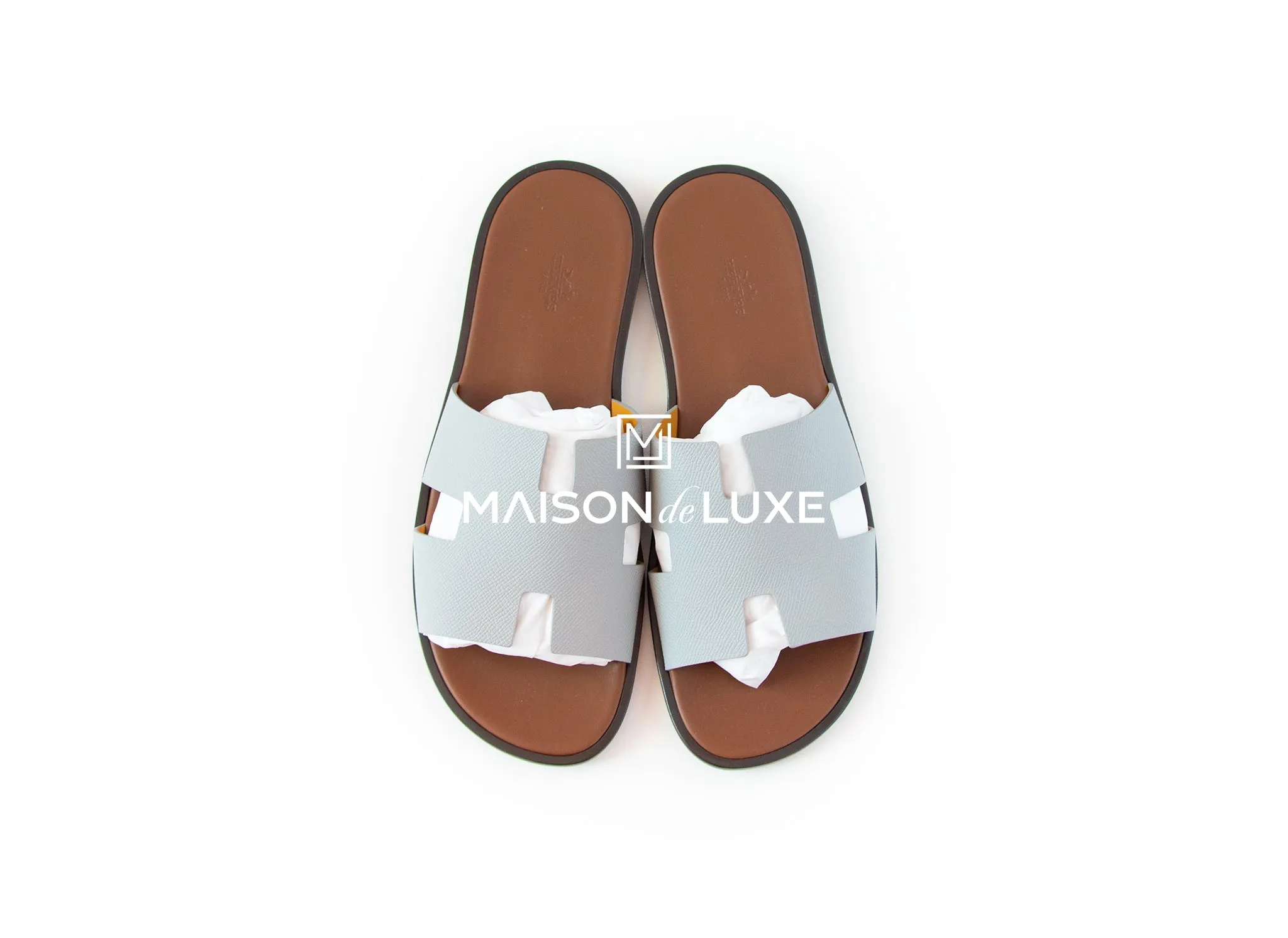 Hermes Men's Blue Glacier Marron Izmir Sandal 45