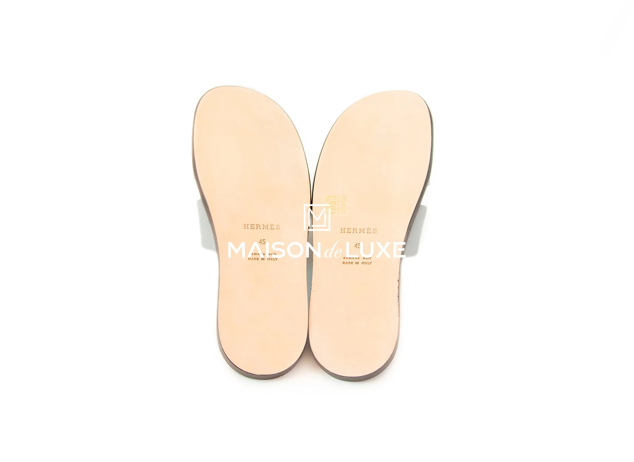 Hermes Men's Blue Glacier Marron Izmir Sandal 45