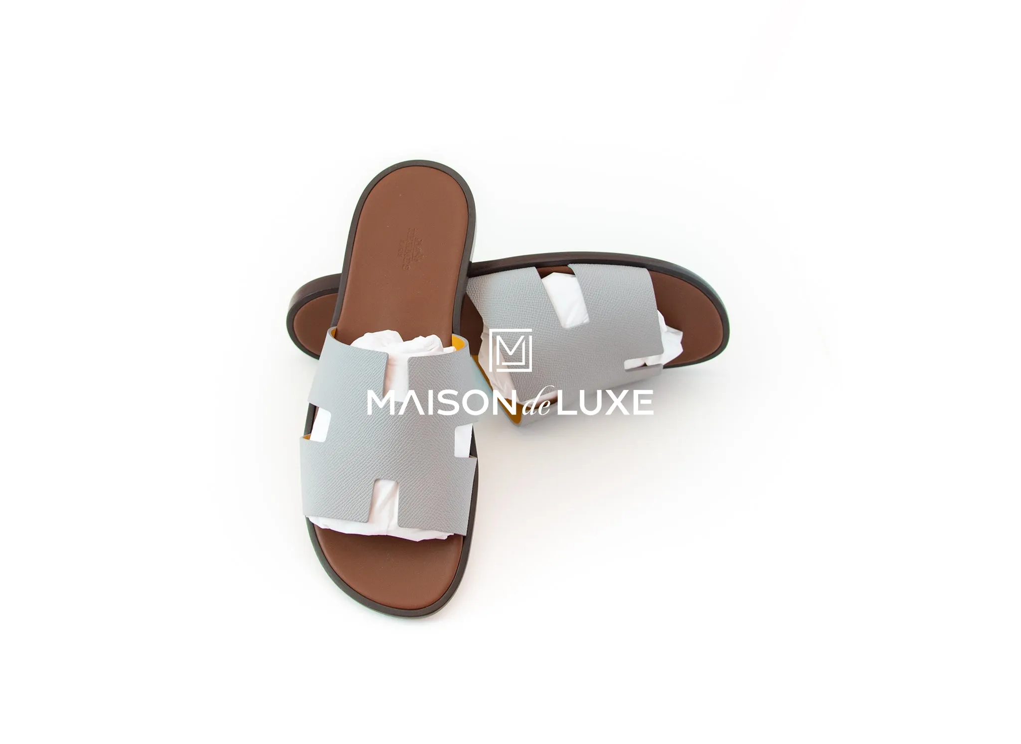 Hermes Men's Blue Glacier Marron Izmir Sandal 45