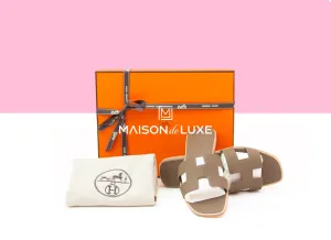 Hermes Women's Etoupe Oran Sandal 37.5