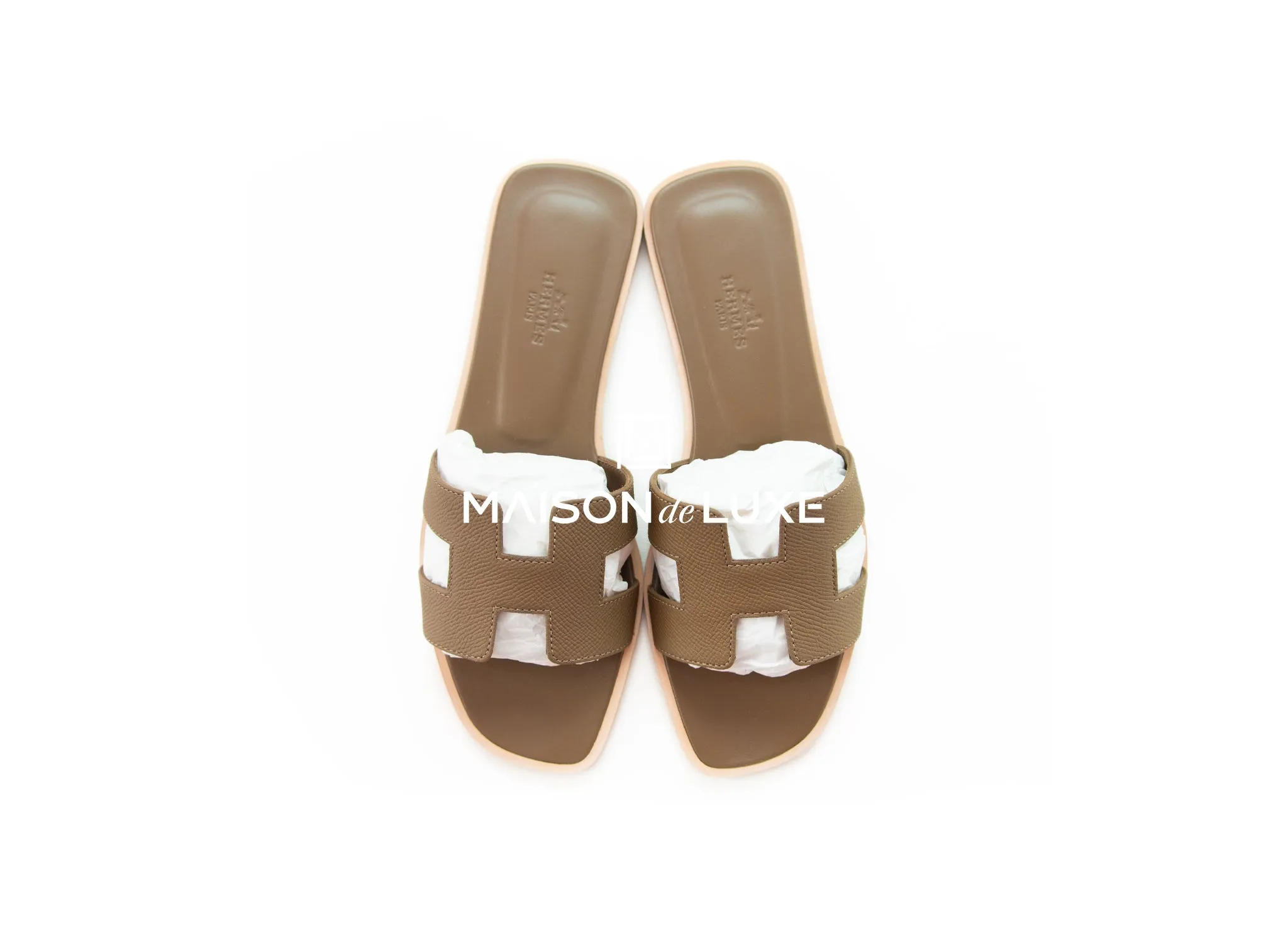 Hermes Women's Etoupe Oran Sandal 38