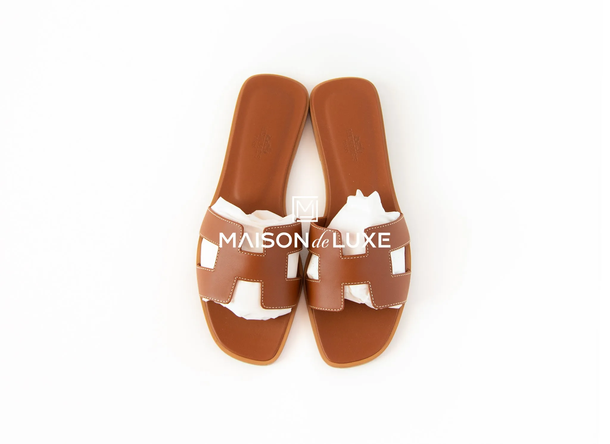 Hermes Women's Gold Oran Sandal Slipper 38 Shoes