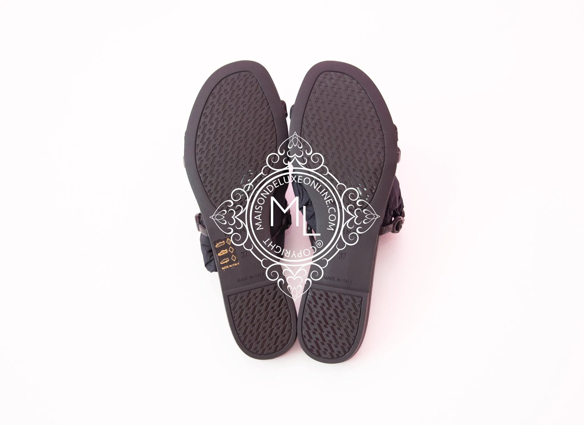 Hermes Womens Rivage Jelly Black Sandal Slipper 37 Shoes