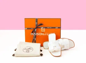 Hermes Women's White Oran Sandal 37