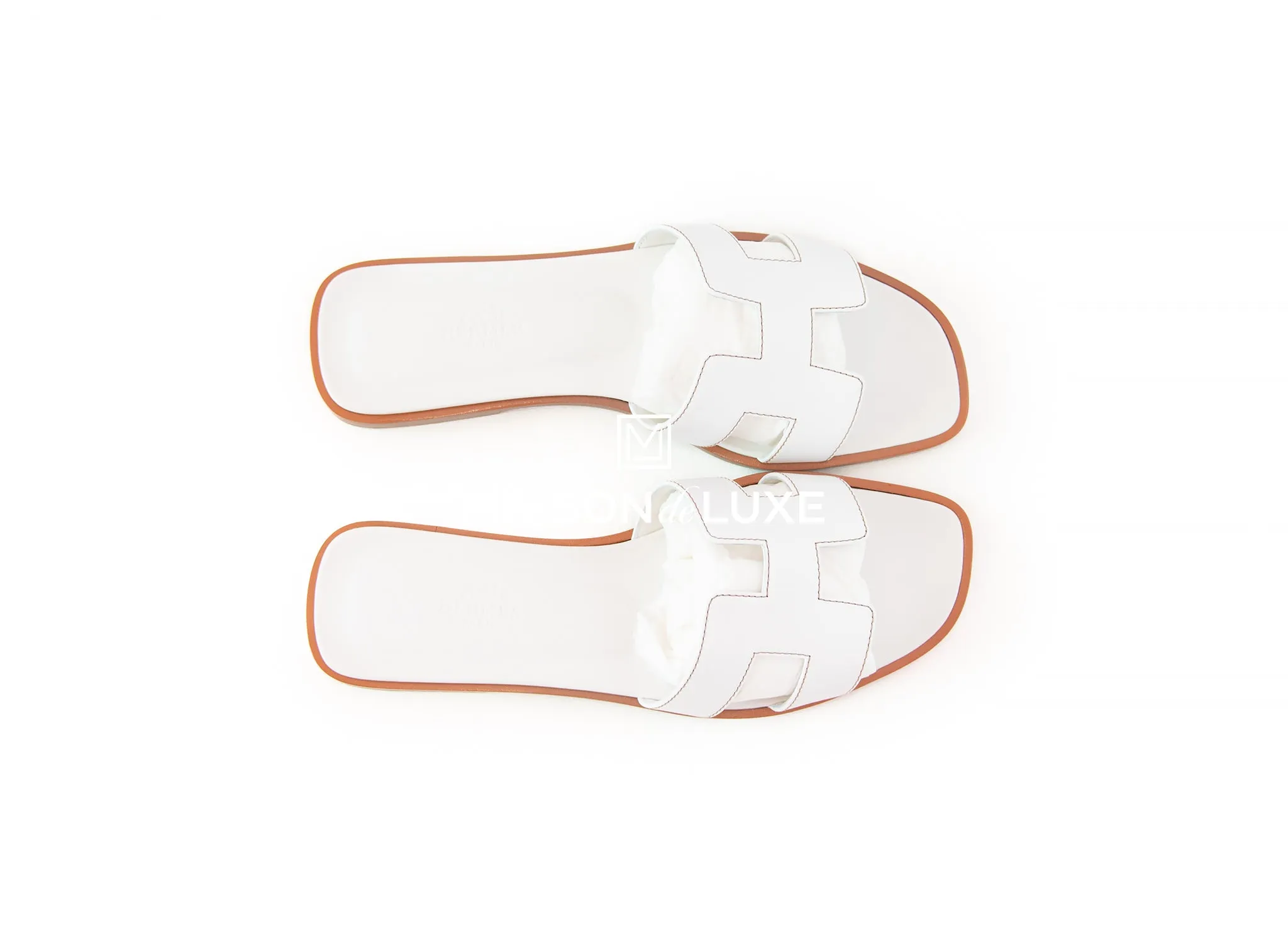 Hermes Women's White Oran Sandal 37