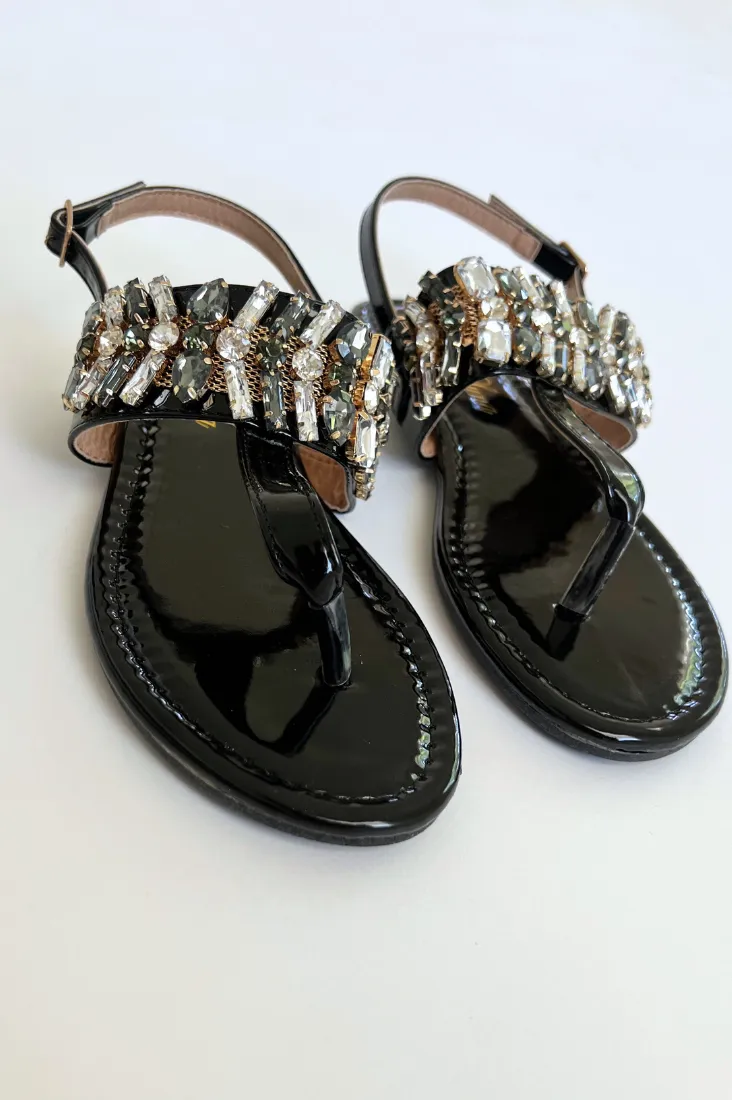 Jeweled Holographic Sandals