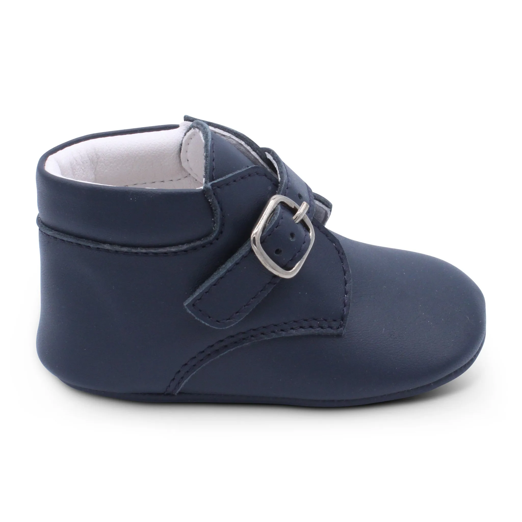 'Jose' Boys Navy Leather Pre-Walker Boots