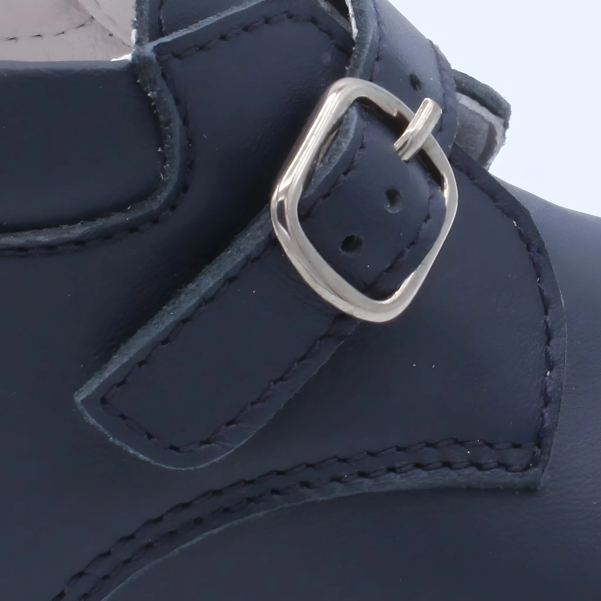 'Jose' Boys Navy Leather Pre-Walker Boots