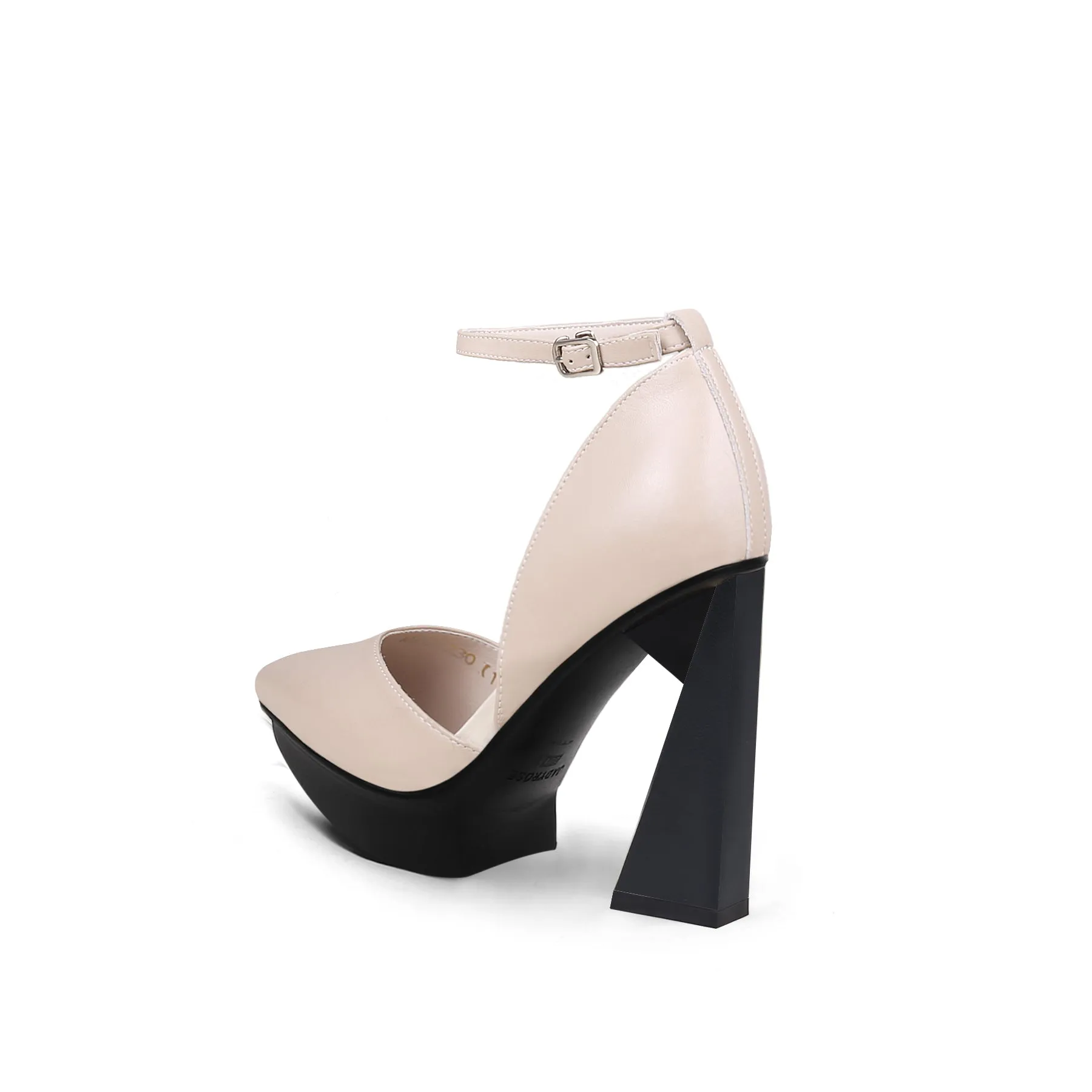 Kaylee Leather Ankle Strap Sandal - Beige
