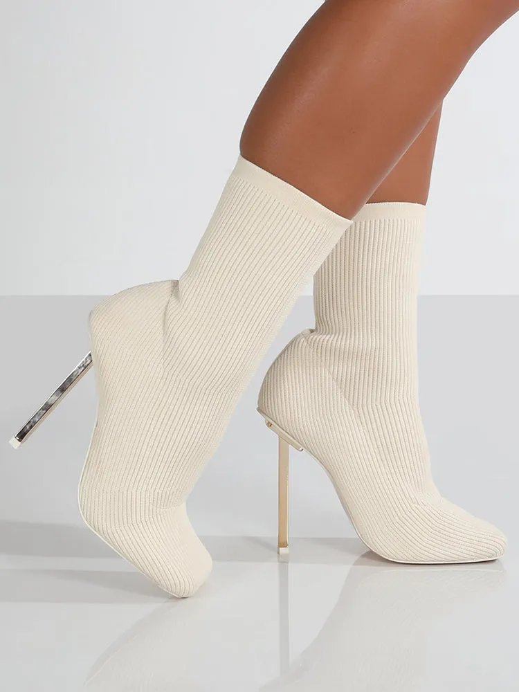 Knit Stiletto Heel Sock Ankle Boots