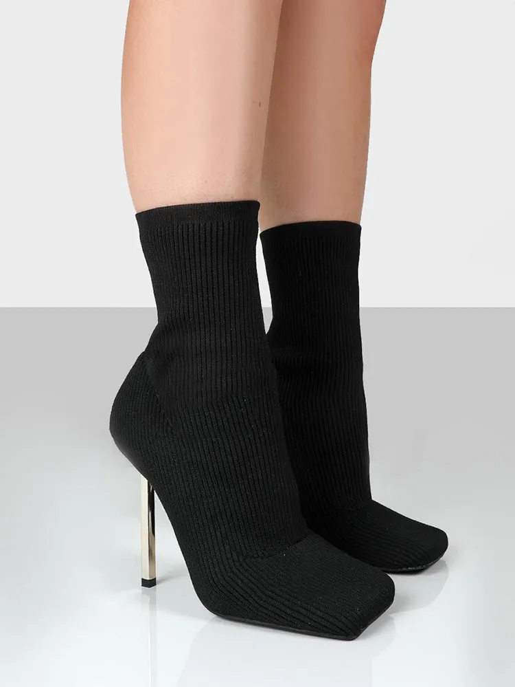 Knit Stiletto Heel Sock Ankle Boots