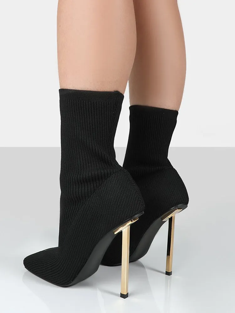 Knit Stiletto Heel Sock Ankle Boots