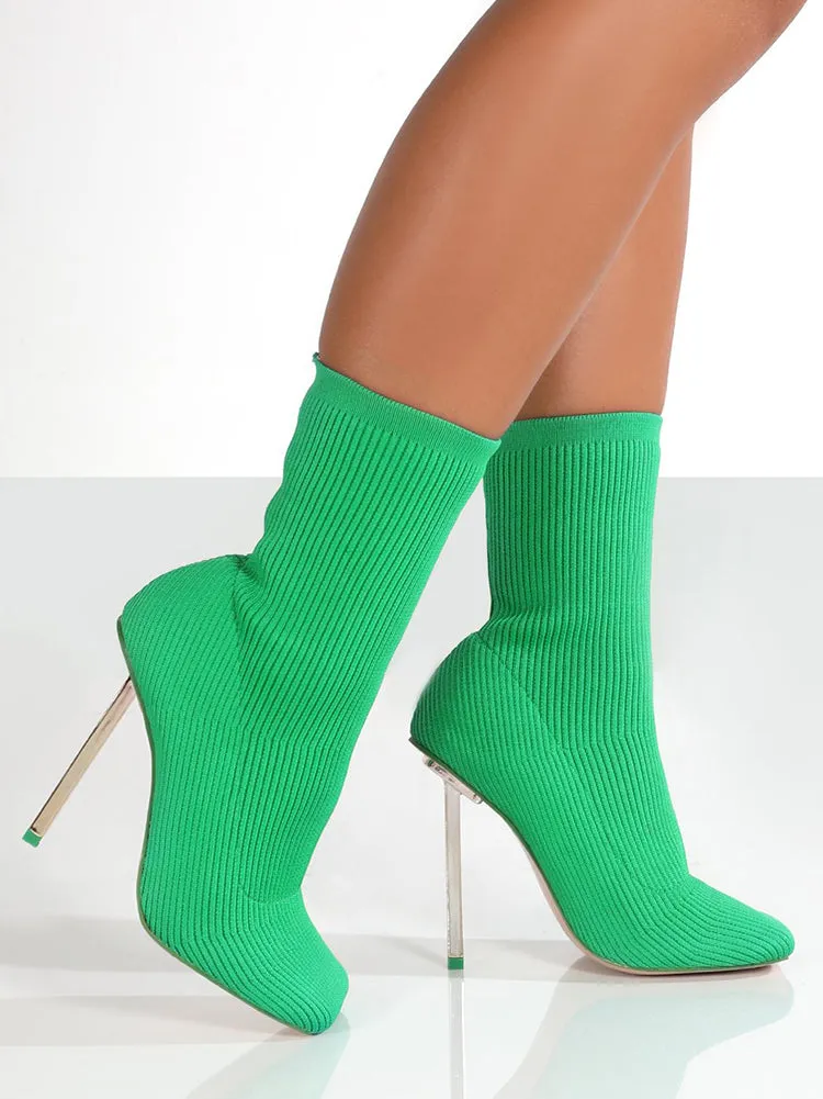 Knit Stiletto Heel Sock Ankle Boots
