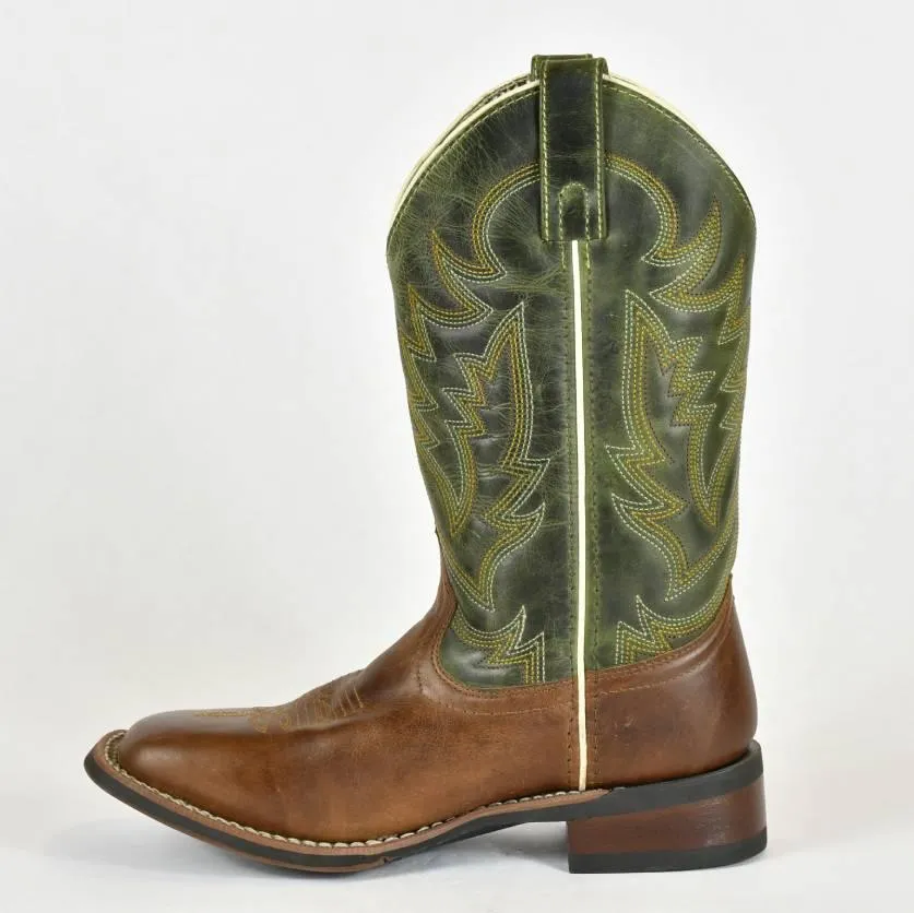 Laredo Women’s Square Toe Brown Leather Western Roper Boot 4-5