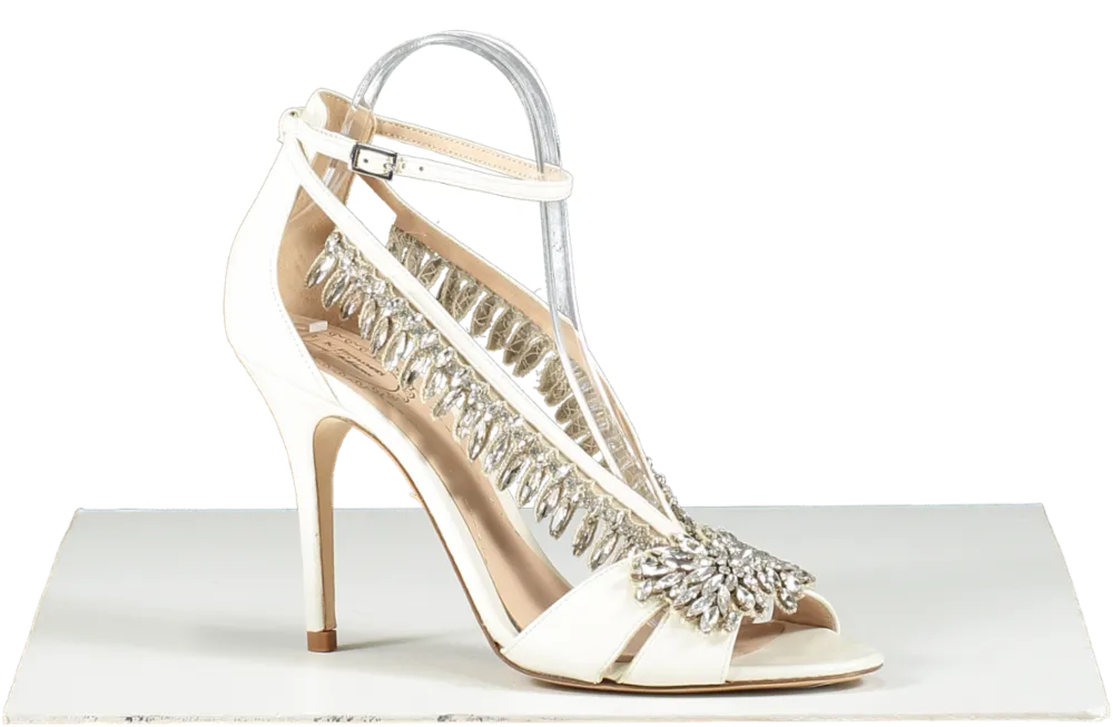 L.K.Bennett White X Jenny Packham Dahlia Ivory Crystals Sandals UK 7 EU 40 👠