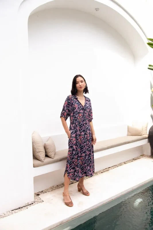 Luka Maxi Dress - Pink Flowers
