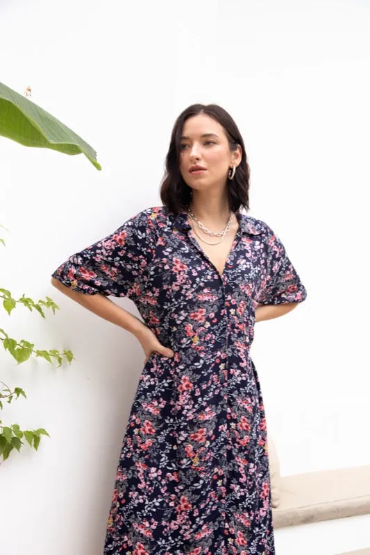 Luka Maxi Dress - Pink Flowers