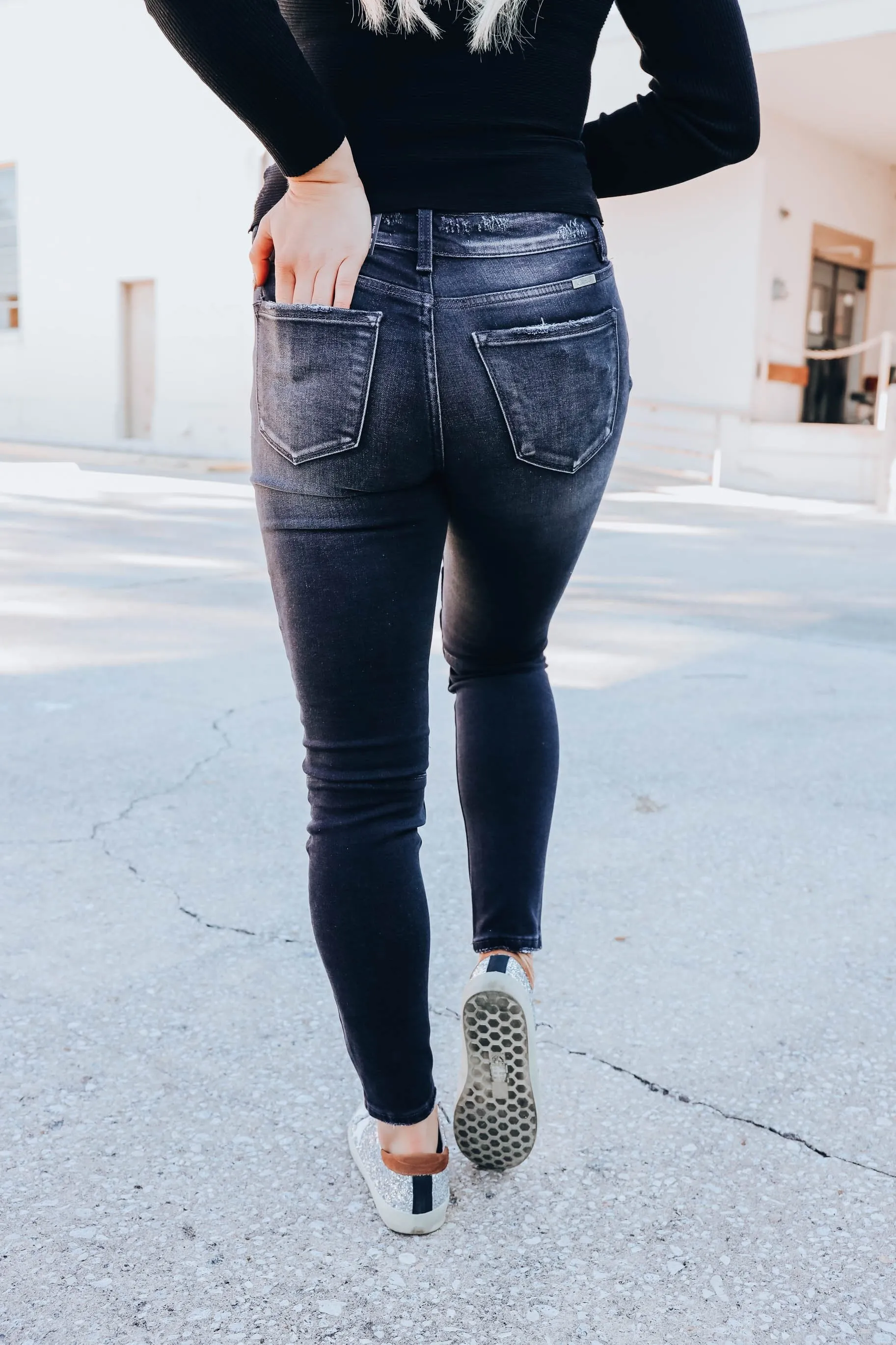 Mason Mid Rise Moto Jeans - Black - Final Sale