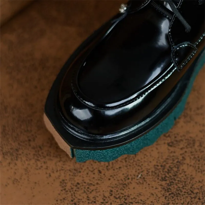 Med Heels Working Casual Boots Female Platform Mid Calf Boots
