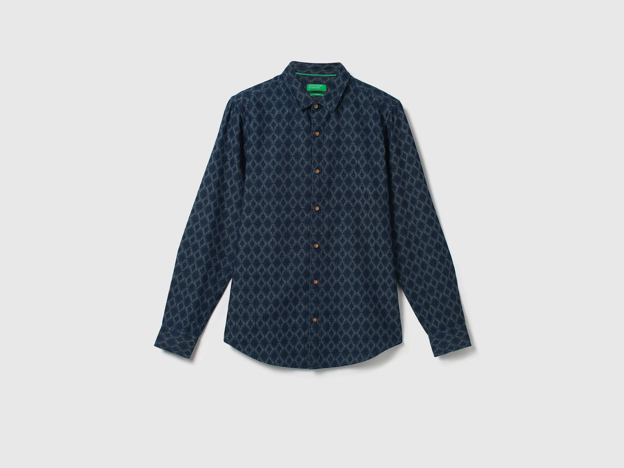 Men Printed Spread Collar Shirt