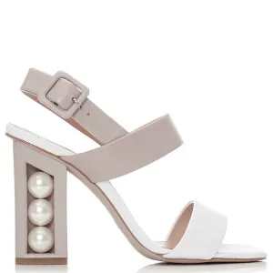 Moda In Pelle Shore White & Nude Colourblock Sandals