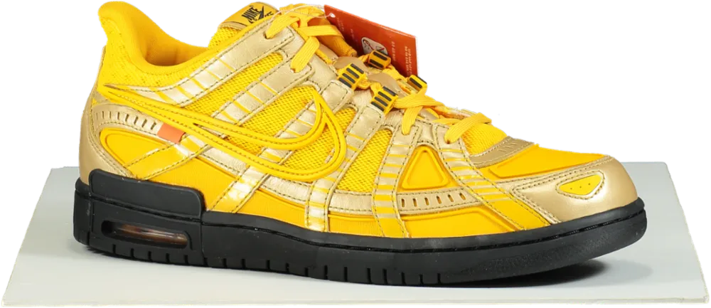 Nike CU6015 Air Rubber Dunk OW University Gold Trainers UK 10.5 👟