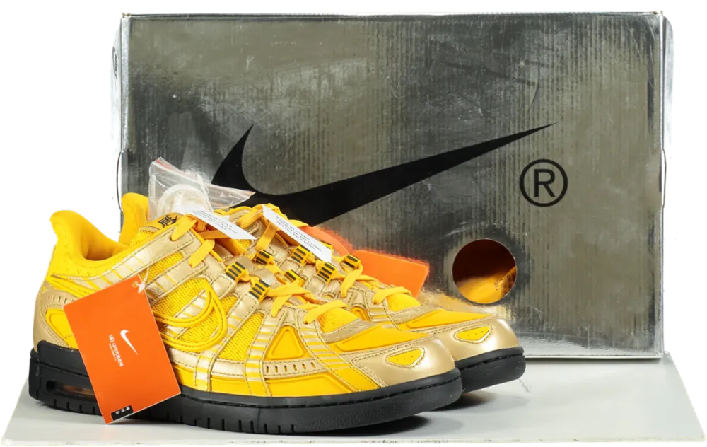 Nike CU6015 Air Rubber Dunk OW University Gold Trainers UK 10.5 👟