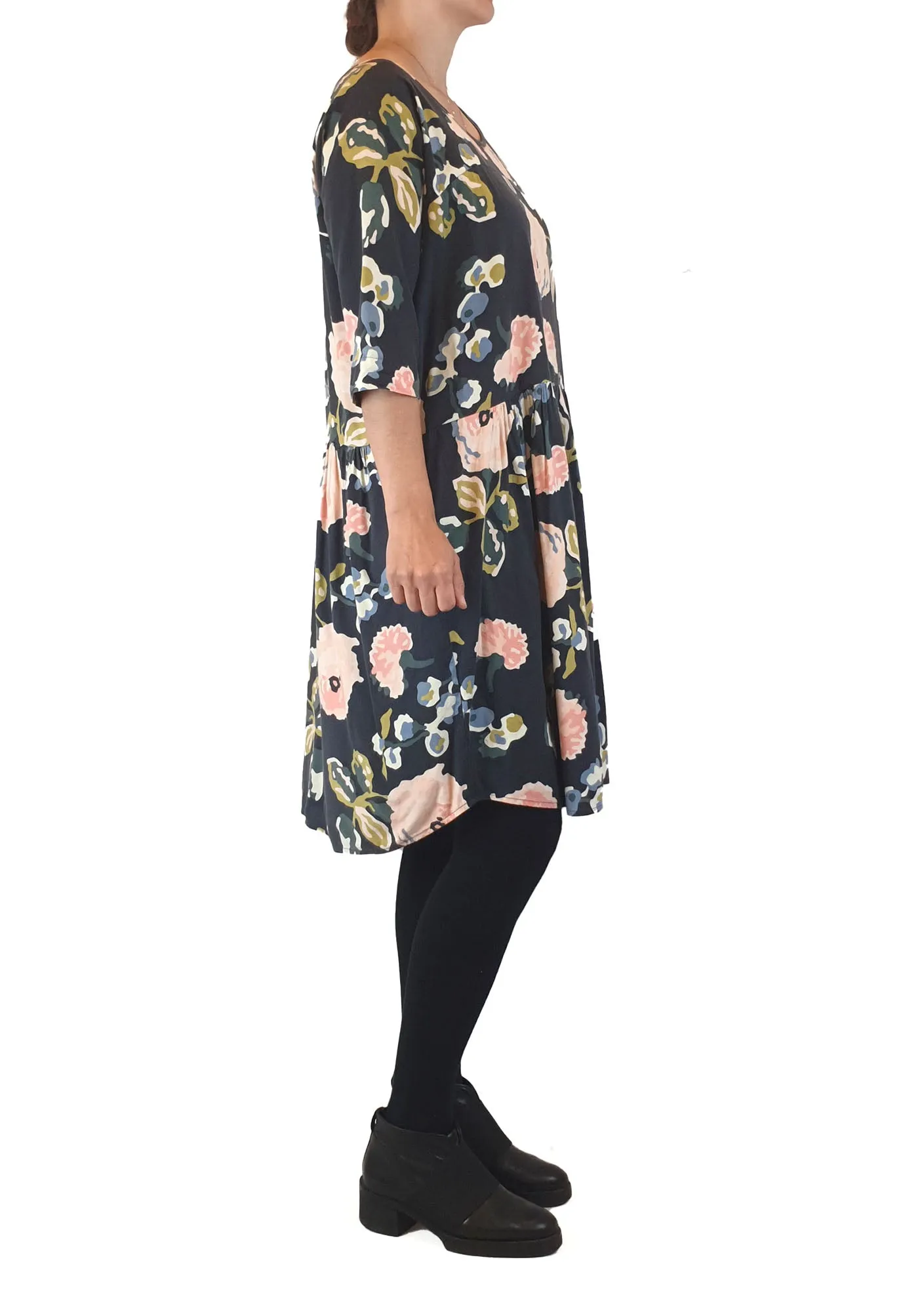 Obus black peony print dress size 1