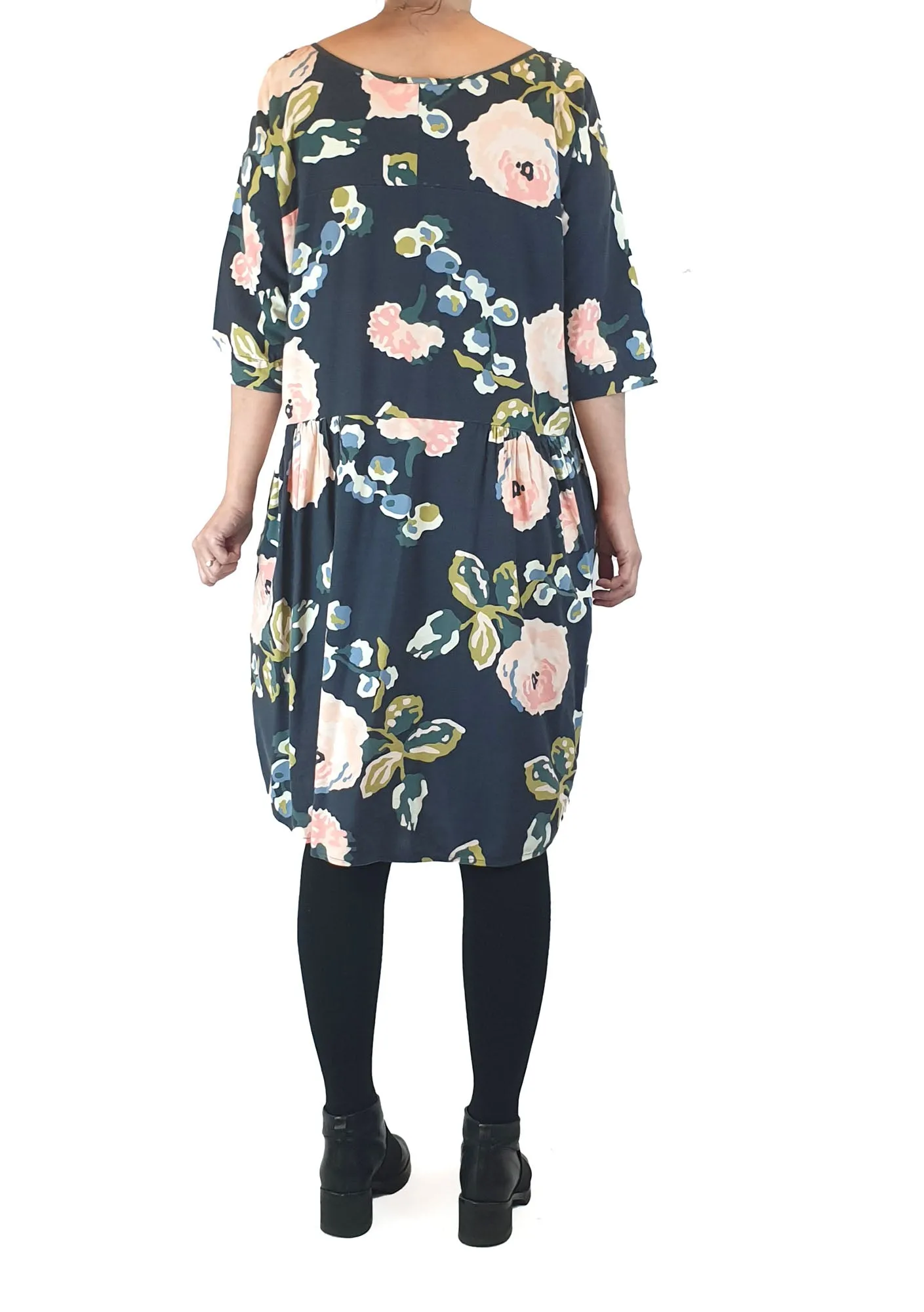 Obus black peony print dress size 1