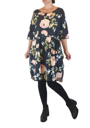 Obus black peony print dress size 1