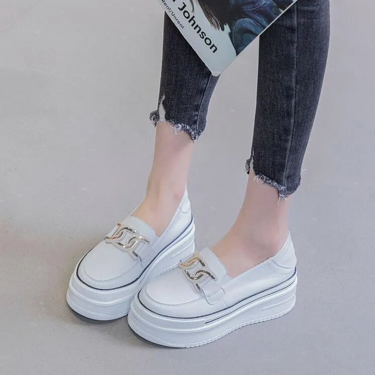 Petite Feet Height Increase Inner Heel Leather Sneakers MS368